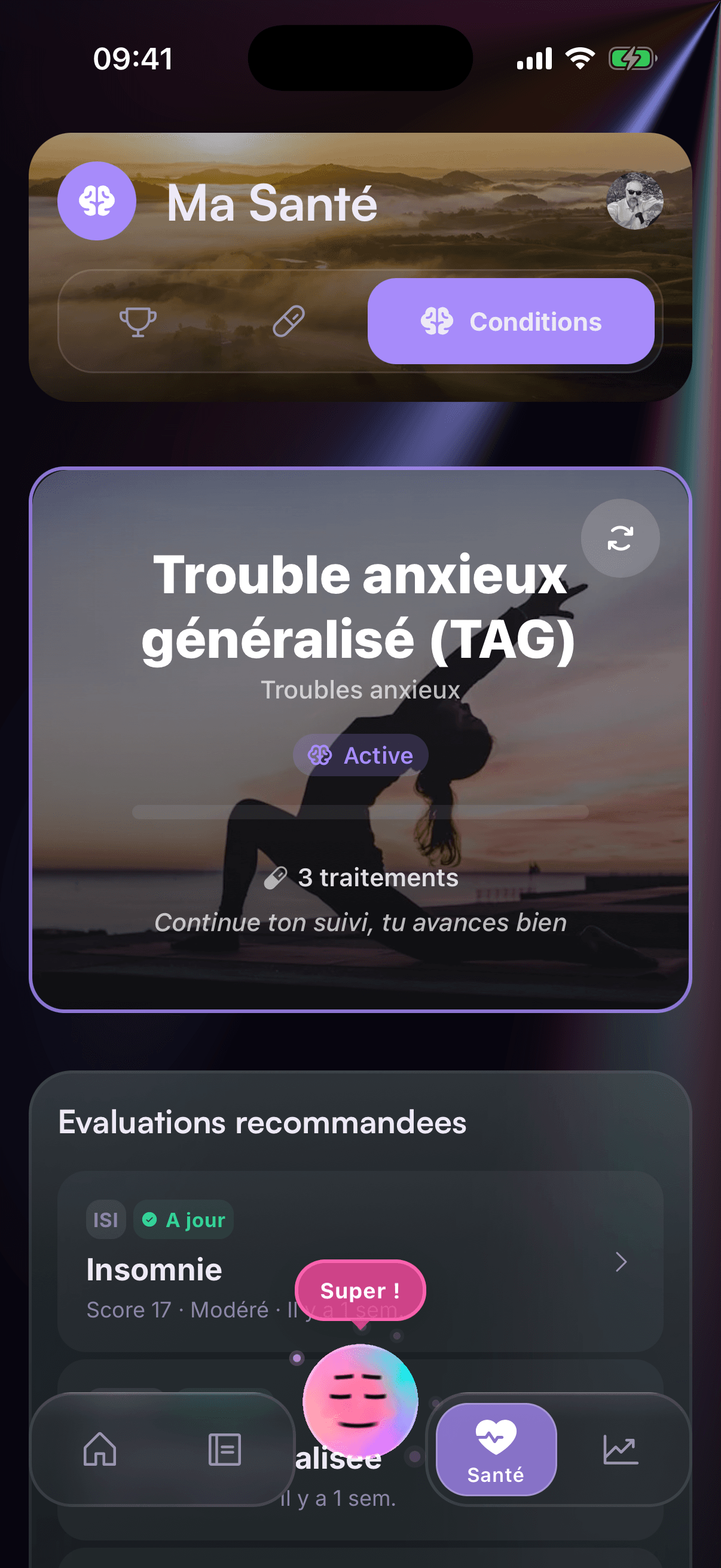 Conditions — suivi trouble anxieux et évaluations