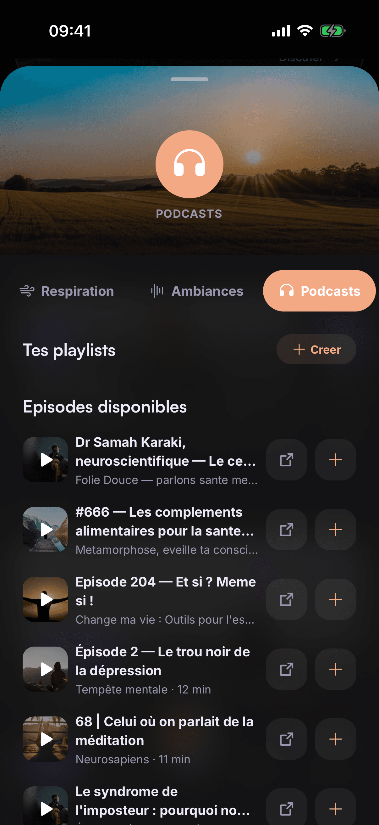 Bien-être — podcasts santé mentale